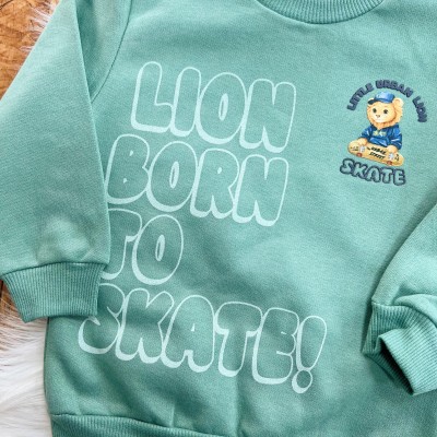 Conj. Casaco Lion Born to Skate e Calça de Moletom - Verde